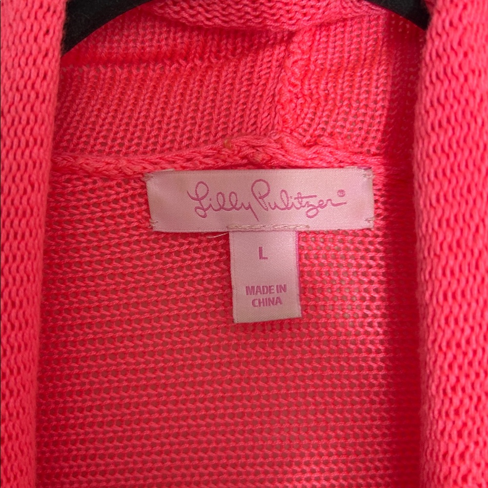Lilly Pulitzer Tatum Cardigan Sweater in Pascha Pink size Large - Picture 3 of 6